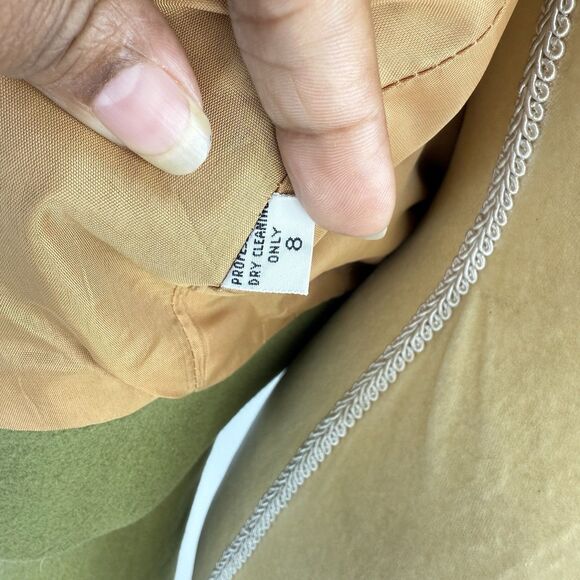 Vintage Olive Green Wool Blend Cropped Jacket Women’s Sz 8 Gold Button Military - Picture 5 of 16